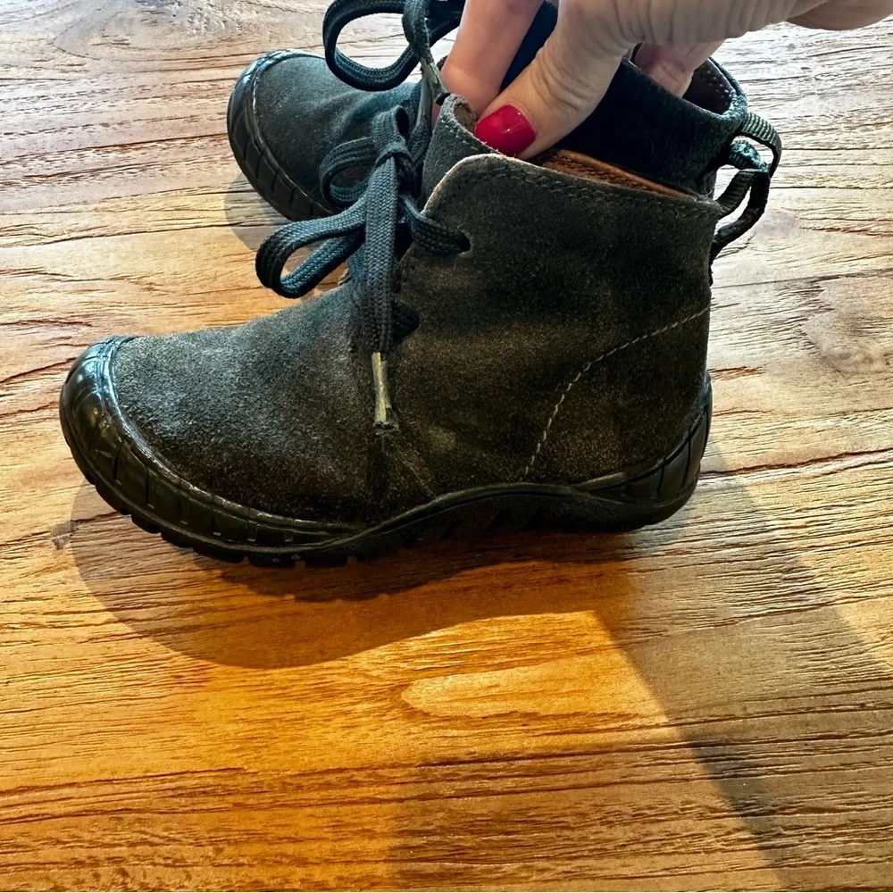 Umi Toddler Boys‎ Army Green Suede Leather Lace Up Rubber Toe Boots Booties 8.5